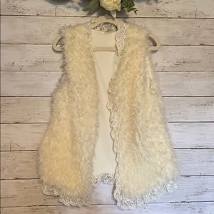 Cream fur vest